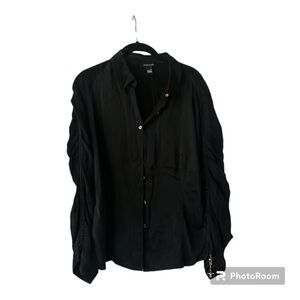 Roberto Cavalli black silk button down
